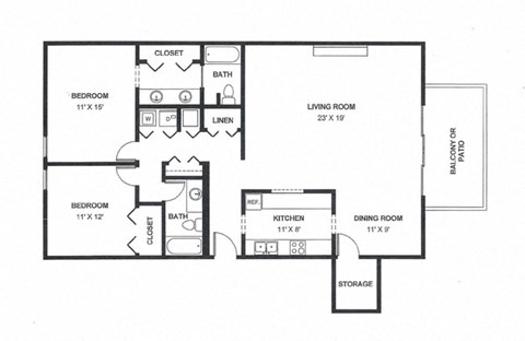 Two Bed Two Bath 1450 Square Feet at The Bridges at Foxridge, Mission, KS, 66202